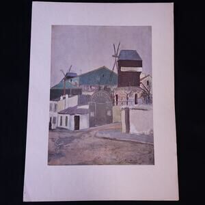 1947 Maurice Utrillo The Mills of the Galette 1st Edition Print Art Lithograph